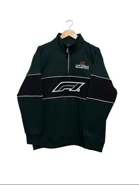 Las Vegas Grand Prix Black Half-Zip Pullover Sweater